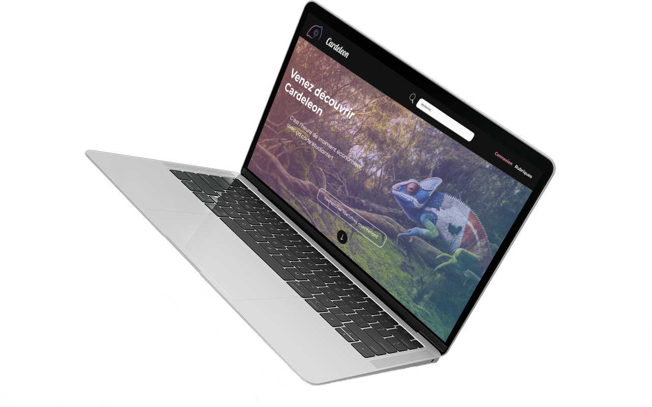 Mockup de mon projet Cardeleon au format Ordinateur.