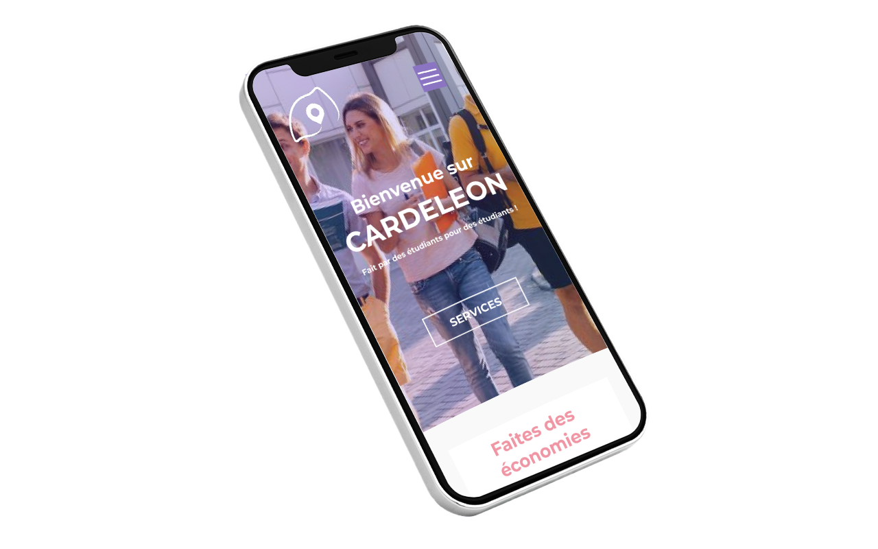 Mockup de mon projet Cardeleon au format mobile.