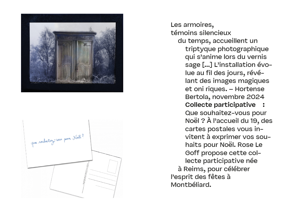 Image d'une composition de magazine pour une œuvre du Crac19 avec des images et du texte.