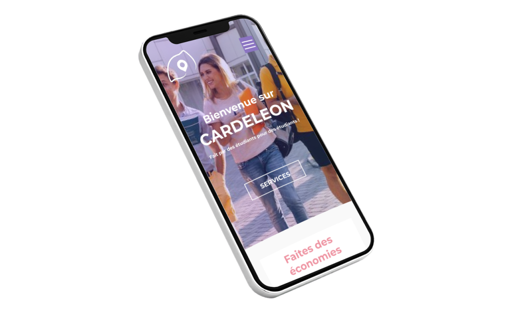 Image de mockup au format mobile de Cardeleon.